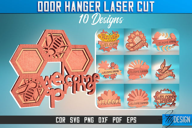 Door Hanger Laser Cut SVG | Door Hanger SVG Design | CNC Files SVG Fly Design 