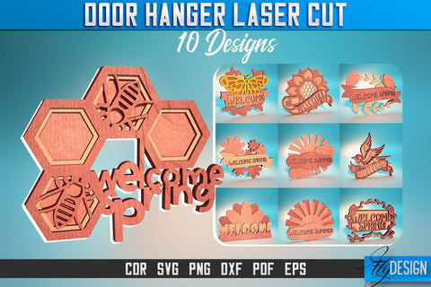 Door Hanger Laser Cut SVG | Door Hanger SVG Design | CNC Files SVG Fly Design 