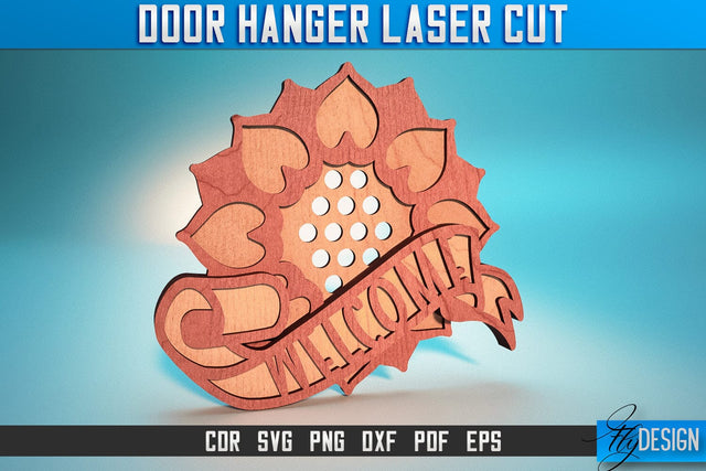 Door Hanger Laser Cut SVG | Door Hanger SVG Design | CNC Files SVG Fly Design 