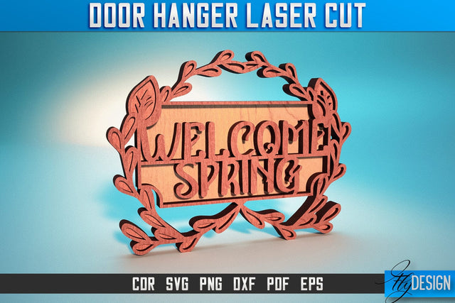 Door Hanger Laser Cut SVG | Door Hanger SVG Design | CNC Files SVG Fly Design 