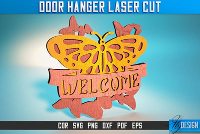 Door Hanger Laser Cut SVG | Door Hanger SVG Design | CNC Files SVG Fly Design 