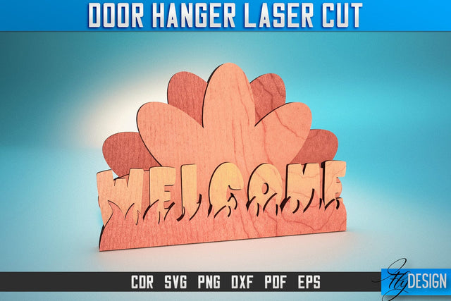 Door Hanger Laser Cut SVG | Door Hanger SVG Design | CNC Files SVG Fly Design 