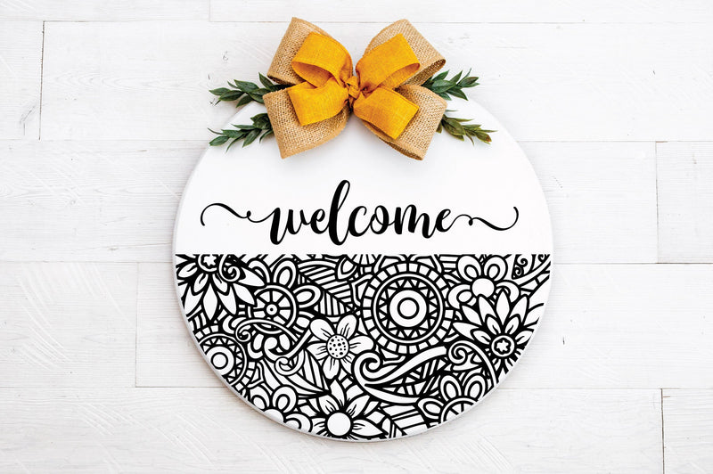 Door Hanger SVG Bundle - Round Sign Patterns - So Fontsy