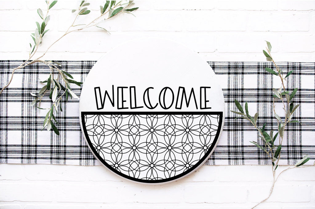 Door Hanger SVG Bundle - Round Sign Patterns - So Fontsy