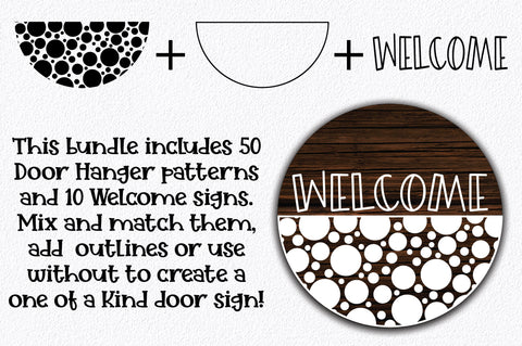 Door Hanger SVG Bundle - Round Sign Patterns SVG Old Market 