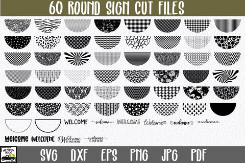 Door Hanger SVG Bundle - Round Sign Patterns - So Fontsy