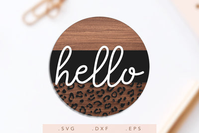 Door Hanger SVG | Hello SVG | Farmhouse Sign SVG | Leopard Print SVG SVG Nanda Bayu 