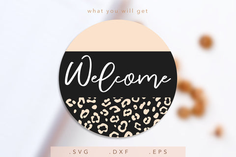 Door Hanger SVG | Welcome SVG | Farmhouse Sign SVG | Leopard Print SVG SVG Nanda Bayu 