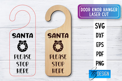Door Knob Hanger Laser Cut SVG | Home SVG Design | CNC files SVG Fly Design 