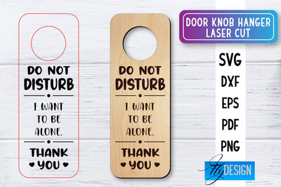 Door Knob Hanger Laser Cut SVG | Home SVG Design | CNC files SVG Fly Design 