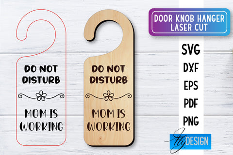 Door Knob Hanger Laser Cut SVG | Home SVG Design | CNC files SVG Fly Design 