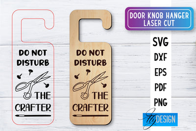 Door Knob Hanger Laser Cut SVG | Home SVG Design | CNC files SVG Fly Design 