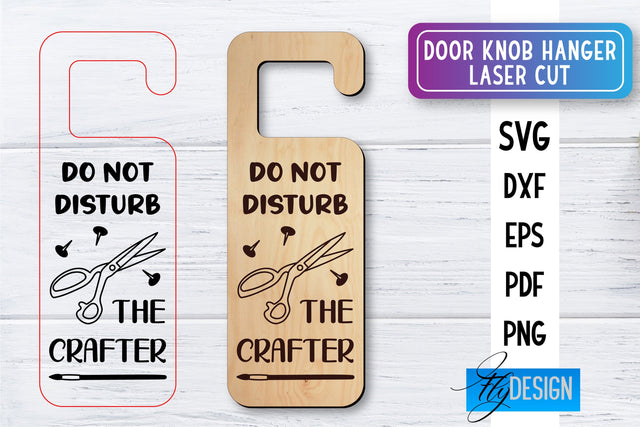 Door Knob Hanger Laser Cut SVG | Home SVG Design | CNC files SVG Fly Design 