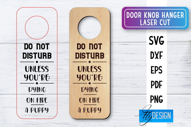 Door Knob Hanger Laser Cut SVG | Home SVG Design | CNC files SVG Fly Design 