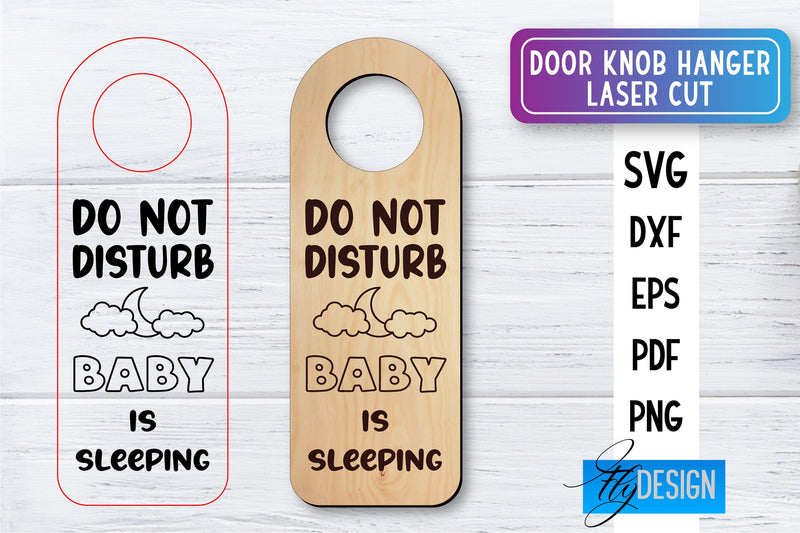 Door Knob Hanger Laser Cut SVG | Home SVG Design | CNC files SVG Fly Design 
