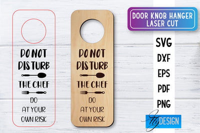 Door Knob Hanger Laser Cut SVG | Home SVG Design | CNC files SVG Fly Design 