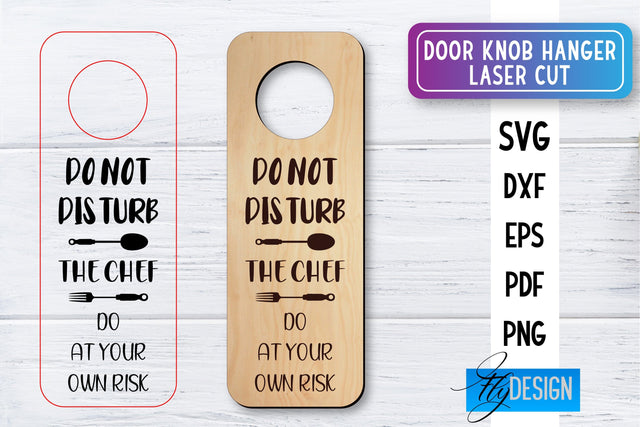 Door Knob Hanger Laser Cut SVG | Home SVG Design | CNC files SVG Fly Design 