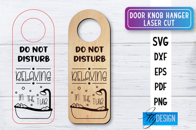 Door Knob Hanger Laser Cut SVG | Home SVG Design | CNC files SVG Fly Design 