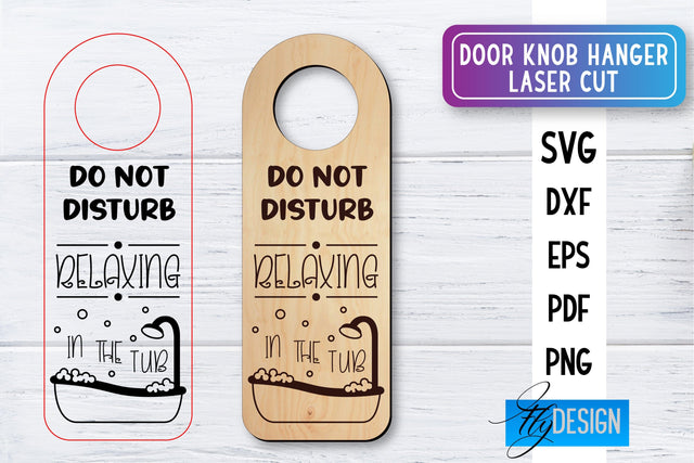 Door Knob Hanger Laser Cut SVG | Home SVG Design | CNC files SVG Fly Design 
