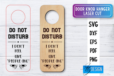 Door Knob Hanger Laser Cut SVG | Home SVG Design | CNC files SVG Fly Design 