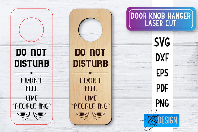 Door Knob Hanger Laser Cut SVG | Home SVG Design | CNC files SVG Fly Design 