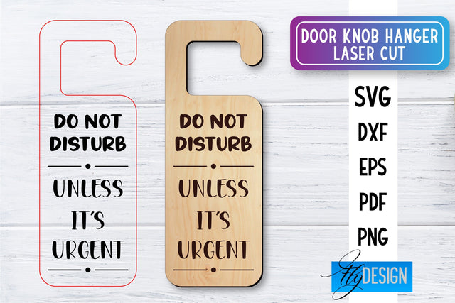 Door Knob Hanger Laser Cut SVG | Home SVG Design | CNC files SVG Fly Design 