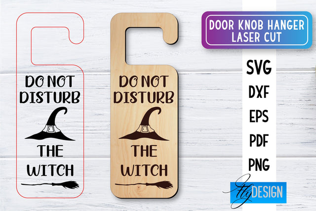 Door Knob Hanger Laser Cut SVG | Home SVG Design | CNC files SVG Fly Design 