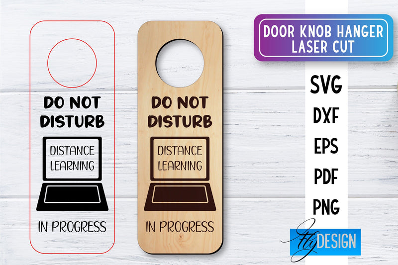 Door Knob Hanger Laser Cut SVG | Home SVG Design | CNC files SVG Fly Design 