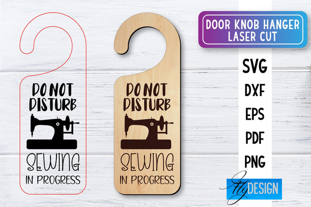 Door Knob Hanger Laser Cut SVG | Home SVG Design | CNC files SVG Fly Design 