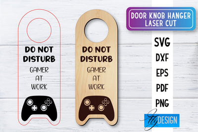 Door Knob Hanger Laser Cut SVG | Home SVG Design | CNC files SVG Fly Design 