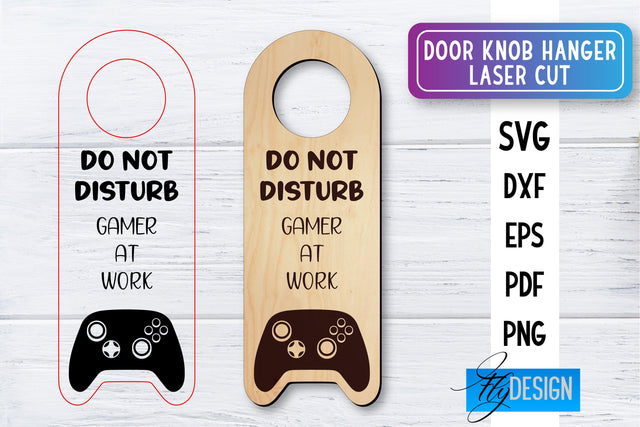 Door Knob Hanger Laser Cut SVG | Home SVG Design | CNC files SVG Fly Design 