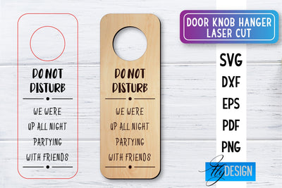 Door Knob Hanger Laser Cut SVG | Home SVG Design | CNC files SVG Fly Design 