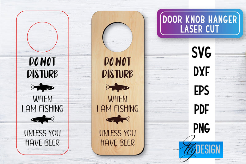 Door Knob Hanger Laser Cut SVG | Home SVG Design | CNC files SVG Fly Design 