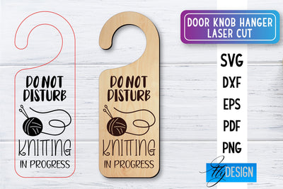 Door Knob Hanger Laser Cut SVG | Home SVG Design | CNC files SVG Fly Design 