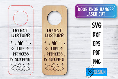 Door Knob Hanger Laser Cut SVG | Home SVG Design | CNC files SVG Fly Design 