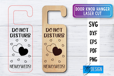 Door Knob Hanger Laser Cut SVG | Home SVG Design | CNC files SVG Fly Design 