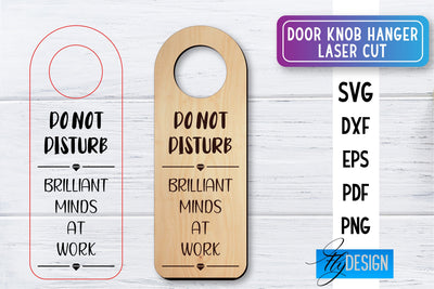 Door Knob Hanger Laser Cut SVG | Home SVG Design | CNC files SVG Fly Design 