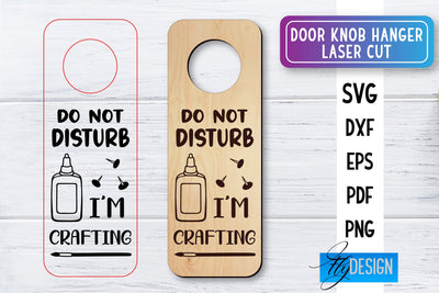 Door Knob Hanger Laser Cut SVG | Home SVG Design | CNC files SVG Fly Design 
