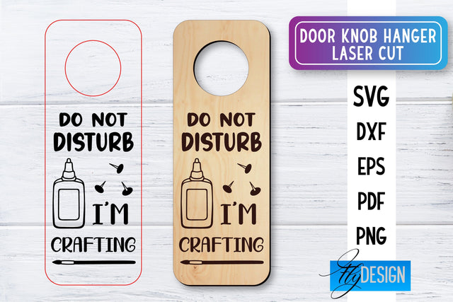Door Knob Hanger Laser Cut SVG | Home SVG Design | CNC files SVG Fly Design 