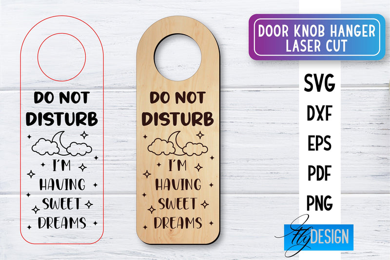 Door Knob Hanger Laser Cut SVG | Home SVG Design | CNC files SVG Fly Design 