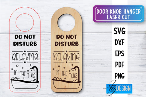 Door Knob Hanger Laser Cut SVG | Home SVG Design | CNC files SVG Fly Design 