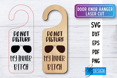 Door Knob Hanger Laser Cut SVG | Home SVG Design | CNC files SVG Fly Design 