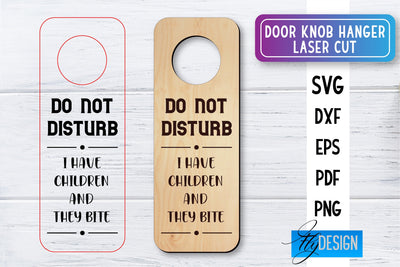 Door Knob Hanger Laser Cut SVG | Home SVG Design | CNC files SVG Fly Design 