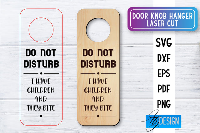 Door Knob Hanger Laser Cut SVG | Home SVG Design | CNC files SVG Fly Design 