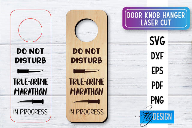 Door Knob Hanger Laser Cut SVG | Home SVG Design | CNC files SVG Fly Design 