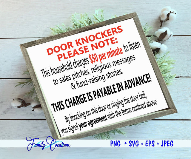 Door Knockers Please Note SVG Family Creations 