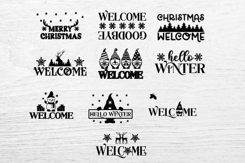 Door mat Bundle SVG. Christmas Welcome Door mat Bundle SVG. SVG Samaha Design 