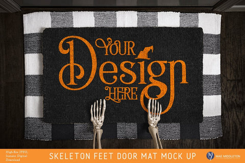 Door Mat mock up with Skeleton Feet Mock Up Photo Mae Middleton Studio 