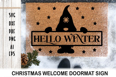 Door mat SVG. Christmas Welcome Door mat. Christmas Gnome . SVG Samaha Design 
