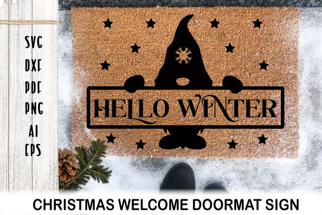 Door mat SVG. Christmas Welcome Door mat. Christmas Gnome . SVG Samaha Design 